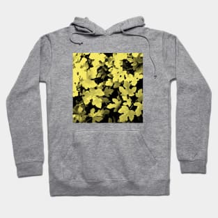 Fallen leaves, yellow, tan, gold, fall, autumn, leaves, pattern, leaf, botanical, xmas, christmas, spring, holidays, summer, tropical, Hoodie